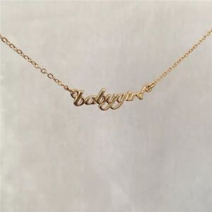 18” gold babygirl necklace